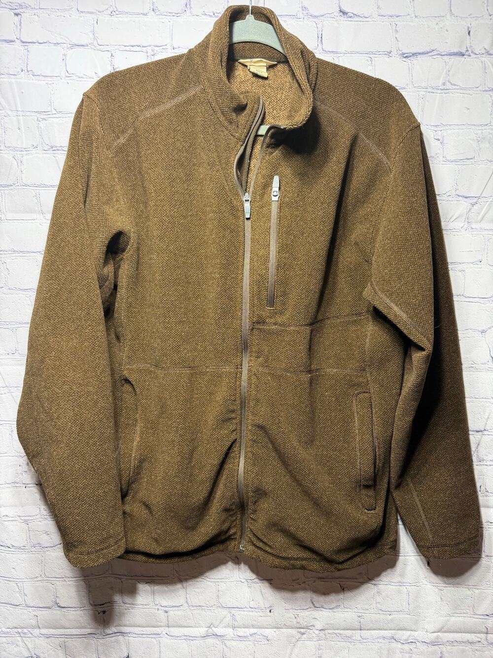 Duluth Trading Co Mens Robson Fjord Fleece Jacket Brown Sz S Layer Outdoor